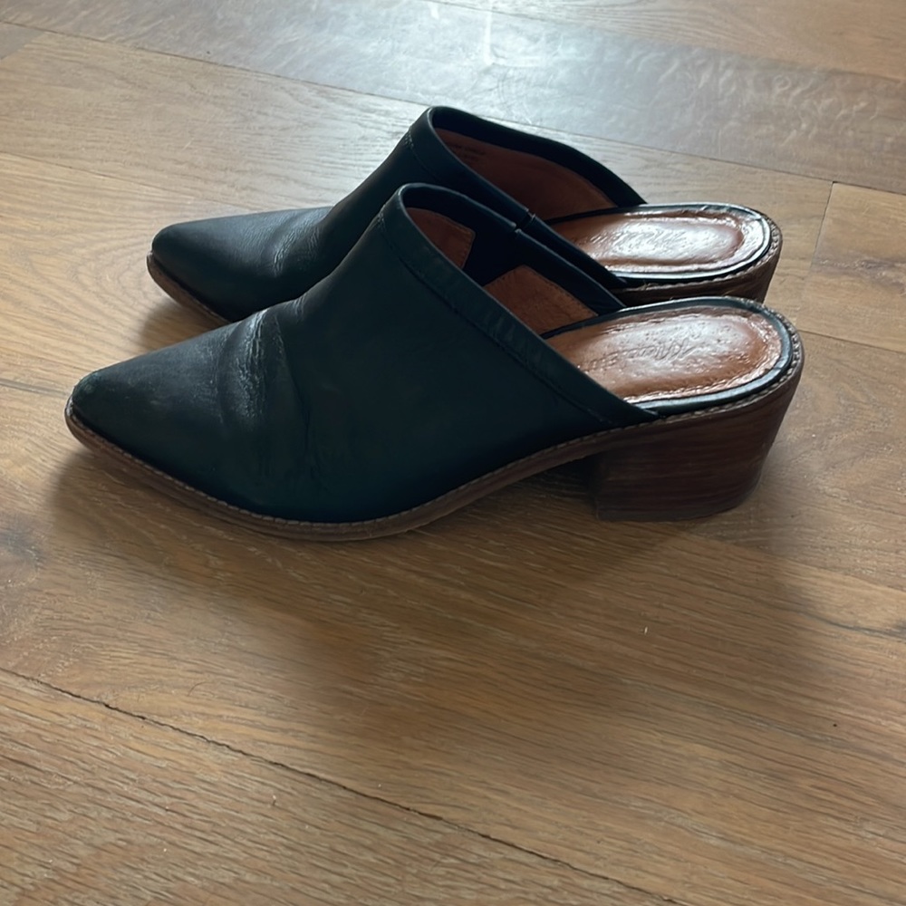 Madewell Chunky Heel Slides With Pointed Toe Do - image 2